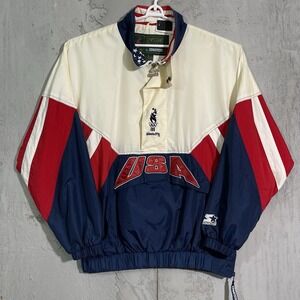 Vintage Atlanta 1996 Olympics Starter Jacket Mens Sz XL USA Windbreaker Pullover